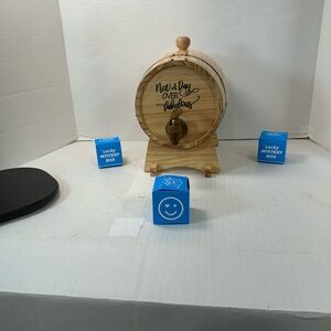Wooden Barrel with Tap - Natural Finish
